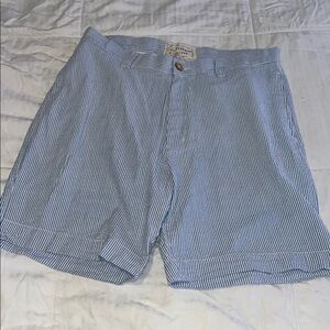 Vintage 1946 Blue and White Flat Front Shorts